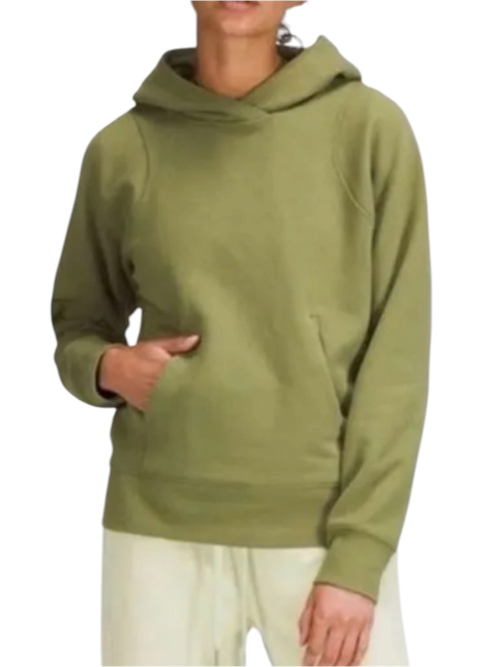 lululemon athletica Loungeful Hoodie Size 12 Bronze Olive Green Fleece Cozy